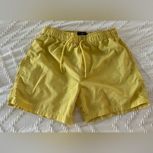 Forever 21 Yellow Drawstring Swim trunks men medium